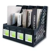 Ysenchan Magazine File Holder, Binder Organizer for Desk 4 Compartment,