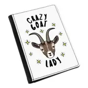 Crazy Goat Lady Stars Passport Holder Cover Case Wallet - Funny Animal