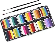 Makeup Brushes Set Face Paint Kit Body Paint Kit Non-toxic Water-based 12 Colors for Adults and Boys and Girls