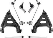Auto 8pcs Front Axle Suspension Control Arm Ball Joint Stabilizer Link Tie Rod End Kits Compatible For Smart Fortwo W451 2007-2015
