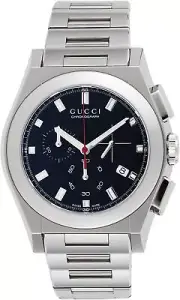 [Gucci] GUCCI Watch Pantheon Black Dial Chronograph Day Date YA115235 Mens New