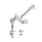 Brateck Dual Pole Mounted Epic Gas Spring Monitor Arm Gloss Grey