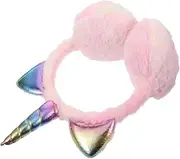 [Baluue] Unicorn Plush Earmuff Headband for Winter Cute and Warm Ear Covers for Outdoor Activities Soft and Comfortable Earmuff for Skiing and Snowboarding
