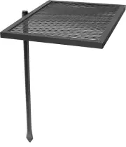 Rotating Rectangle Fire Pit Cooking Grate Grilling System - Black Steel Pole and
