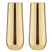2PK Aurora 500ml Stemless Champagne Glass Cup - Gold
