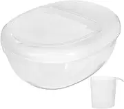 LALADEFIEE Rice Storage Container with Lid Food Grade Plastic Dispenser for Grains Airtight Sealed Storage Bin with Measuring Cup and Stylish Kitchen