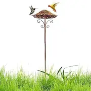 Bird Bath for Outdoor - Bird Feeder for Patio Birds | Avian Bath in Metal Adjustable Height Retro Decoration for Garden, Terrace, Balcony, Outdoor Yard