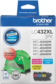 Brother LC432XLPK3 Colour Value Pack - Cyan Magenta, Yellow