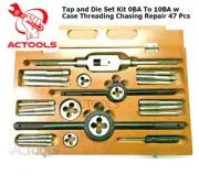 Tap and Die Set 47 Pcs Kit 0BA To 10BA w Case Threading Chasing Repair ACTOOLS