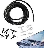 awlbed 12 PCS Car Windshield Washer Hose Kit, 13.12Ft Elastic Stretch Rubber Cleaning Hose with T-Type/I-Type/Y-Type Connectors, Replacement Accessory, Compatible with Most Car Models (Black)