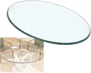 Clear Patio Table Tops, 15 16 18 20 24 27 32 Inch Round Tempered Glass Table Top 7mm Thick Beveled Polished Edge, Dining Coffee Glass Tabletop Protector(60cm/23.6in)