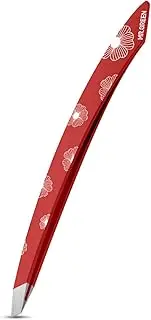 MR.GREEN Curve Handle Eyebrows Tweezers Professional Fine Hairs Removal Puller Makeup Tools Stainless Steel Beauty Clips Removal (Red)