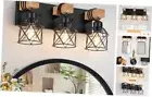 3-Light Farmhouse Vanity Light for Bathroom, Wood Bathroom Light 3-Lights