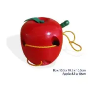 Children's Kids LACING APPLE THREADING Educational WOODEN Learning Toy Toddlers