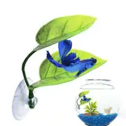 Aquarium Artificial Fish Tank Plant Suction Fake Leaf Betta Rest