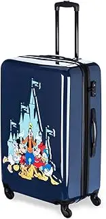 [Disney Store] Official Hardside Luggage with Spinner Wheels and Retractable Handle, Rolling Suitcase for Travel, Fantasyland Castle, Checked - Large 28 Inch, Roll Luggage