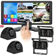 10.36" Touch Screen Monitor DVR 4x Front/Side/Rear View Camera+128GB For Caravan