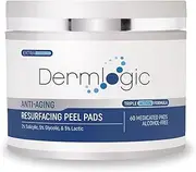 Anti Ageing Resurfacing Peel Pads-Triple action chemical peel pads combined with Glycolic, Lactic, and Salicylic Acids. Smooth's fine lines, wrinkles, dark spots, and imperfections to enhance the skin.