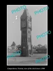 OLD HISTORIC PHOTO OF CAMPERDOWN VICTORIA VIEW OF THE TOWN CLOCK TOWER c1900