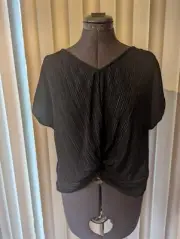 NWT Primark XS Black Fold Over Top