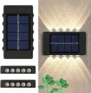 Outdoor Solar Lights,2 Pcs Outdoor Solar Induction Wall Lamp,10Led Waterproof So