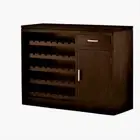 PARIS MAHOGANY SIDEBOARD BUFFET 1 DRAWER 1 DOOR W/WINE RACK CHOCOLATE 120CM