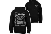 Jack Daniel's Label Front and Back Print Zip-Up Hoodie