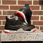 NEW - Nike Air Jordan 4 Retro Bred Reimagined FQ8213-006 GS Size 7Y / Womans 8.5