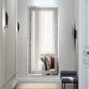 Fashion Crushed Diamond Wall Mirror Large 1200mm Long Decorative Mirror Bedroom