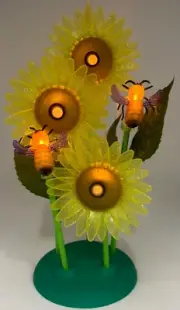 New Cute and Gorgeous Sunflower & Honeybees Figurine/Table/Desk/Shelf/Night Lamp
