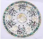 18" white malachite marble table top coffee center inlay table top round room hi