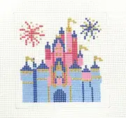 Lauren Bloch Patriotic Magic Castle Square 10 ct Handpainted Needlepoint Canvas