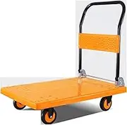 Platform Truck Push Cart Platform Truck Silent Wheels for 360 Degree Push Cart with Foldable Handle for Home Office Shops High Capacity Plastic Deck Heavy Duty Hand Truck