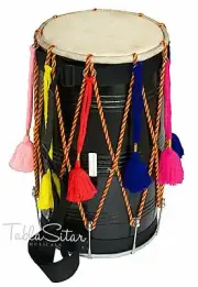 Bhangra Dhol DRUM Indian Wedding Mango Wood Instrument With Bag AND STICKS