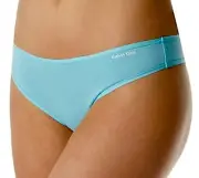 CALVIN KLEIN Form Cotton Ripple Aqua Thong Panty NEW Womens Sz M 6 QD3643