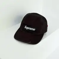 在飛比找蝦皮商城優惠-SUPREME CAP 五分割帽 老帽 黑白 字體 LOGO