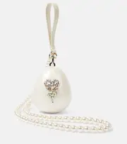 [Simone Rocha] Simone Rocha Egg Micro embellished clutch One Size white