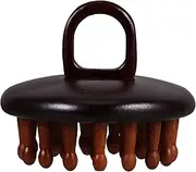Beaupretty Wooden Scalp Massager Tool Wide Tooth Comb for Head Massage Scalp Stimulation Comfortable Grip Hair Brush for Gentle Hair Care for Daily Relaxation and