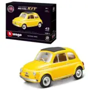 1/24 Fiat 500F 1965 Painted Self Assemble Yellow Model Kit by Bburago 18-25127