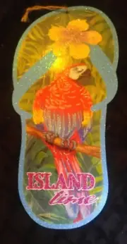 Beautiful Glitter Shimmering Island Time Fun In The Sun Wall Decor 14" X 7"