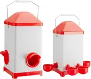 Chicken Feeder and Waterer Set 8Kg Auto Chicken Feeders and 4L Poultry Waterers