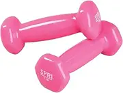 SPRI Dumbbells Deluxe Vinyl Coated Hand Weights All-Purpose Color Coded Dumbbell for Strength Training (Set of 2) (Available in 1-10 Pounds, 12, 15, 18 & 20 Pounds)