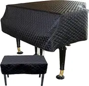 Grand Piano Cover Dust Protective Cover -Waterproof Moisture-Proof Piano Cover - Baby Grand Piano Cover with Stool Cover(B,200cm/79inch)