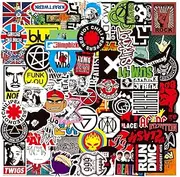 100PCS Rock and Roll Stickers, Punk & Retro Music Vinyl Decals for Laptop, Guitar, Skateboard, Motorcycle, Car & Luggage, Trendy Rock and Roll Aesthetic Stickers for Music Lovers & DIY Decoration