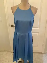 Aidan Mattox Sleeveless Asymmetrical Blue Dress Size 12 *NWT*