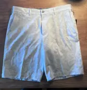 Walter Hagen Perfect 11 Leaves Print Light Khaki Golf Shorts 36 MGA14156 Tan