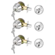 3 x Single Cylinder Deadbolts Exterior Door Locks with Different Keys