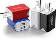 USB Wall Charger 4 Pack 5V/2.1A Dual 2 Port USB Plug Portable AU Mains Power Adapter Charger Compatible with iPhone Xs/X / 8/8 Plus / 7 / 6S / 6S Plus, Pad, Galaxy Note 5 / Note 4, HTC, Moto