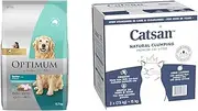 Optimum Adult 7+ Chicken Vegetables Dry Dog Food 13.7kg Bag and Catsan Ultra Litter 15Kg