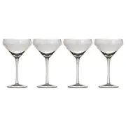 4pc Ladelle Flynn Coupe Glass Stemware Cocktail Drinkware 18cm Charcoal